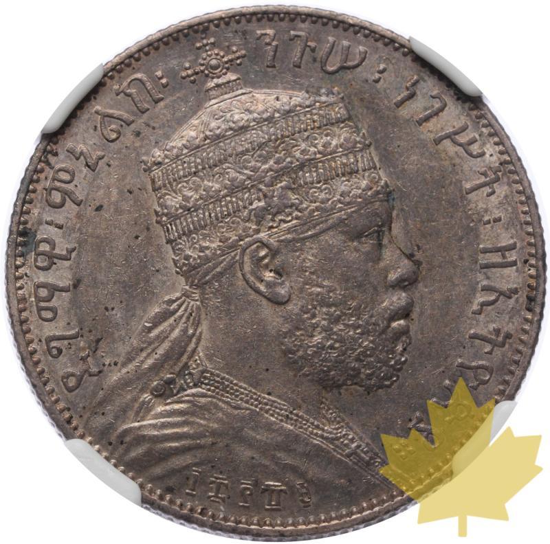 ETHIOPIA-1889A-1/2 BIRR-MENELIK II-NGC AU58 - 20230814150519_Ethjiopie-12b-1889-a.jpeg