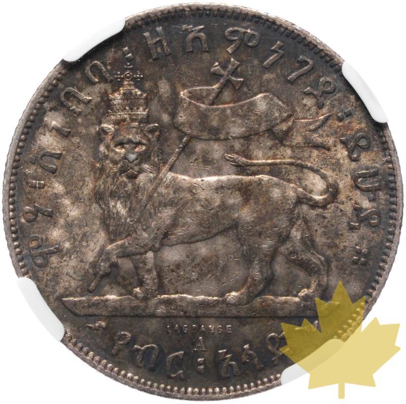 ETHIOPIA-1889A-1/2 BIRR-MENELIK II-NGC AU58 - 20230814150519_Ethjiopie-12b-1889-r.jpeg
