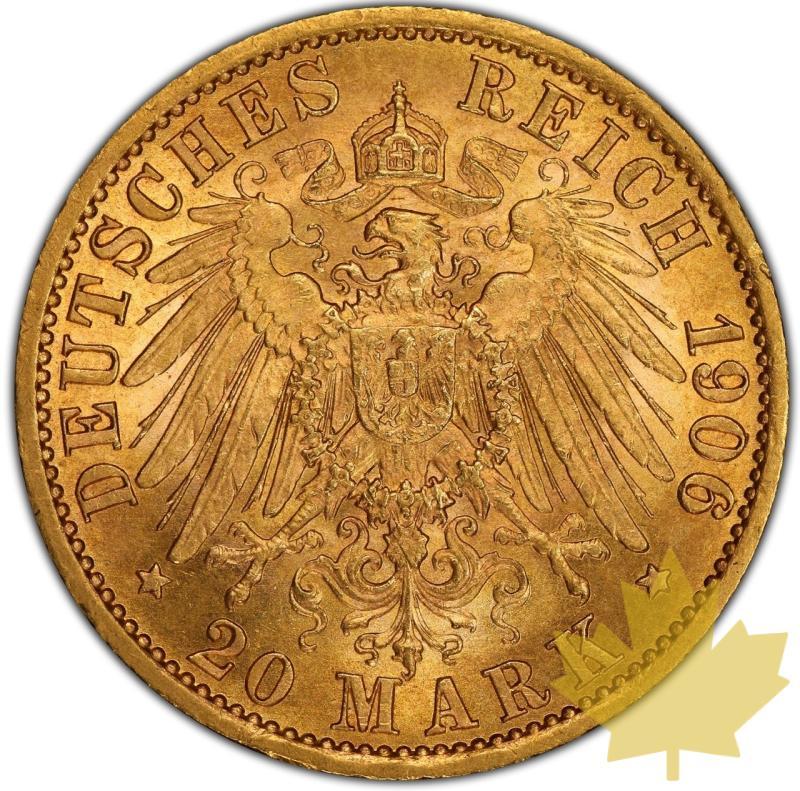 ALLEMAGNE-1906-A-20 MARKS-WILHELM II-PCGS MS64 - 20230912155626_1906-A-PRUSSIA-20MARK-r.jpeg