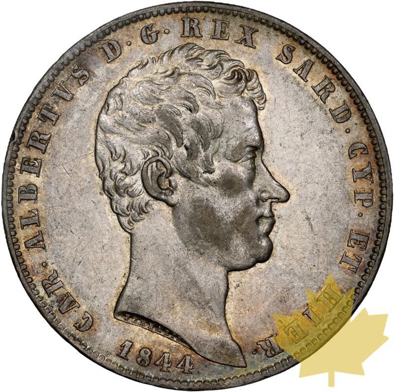 ITALIE-1844-5 LIRE-Carlo Alberto -NGC AU55 - 20230912160600_1844-ITALIE-5LIRA-a.jpeg