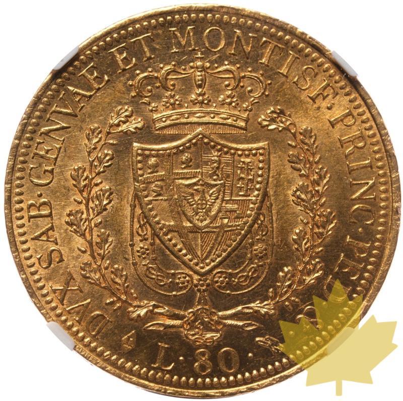 ITALIE-1825-80 LIRE-Carlo Felice-NGC MS62 - 20230915090308_1825-italie-80lire-r.jpeg