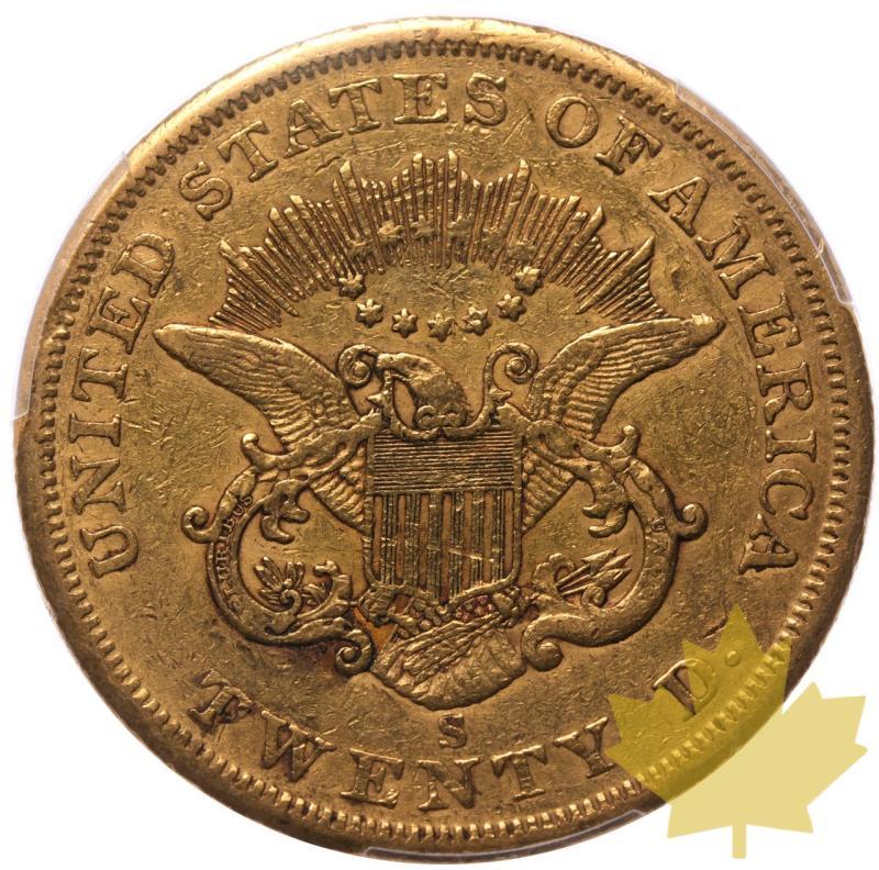 STATI UNITI-1856S-20 DOLLARS-PCGS XF45 - 20230915092519_1856-usa-20-dollars-r.jpeg