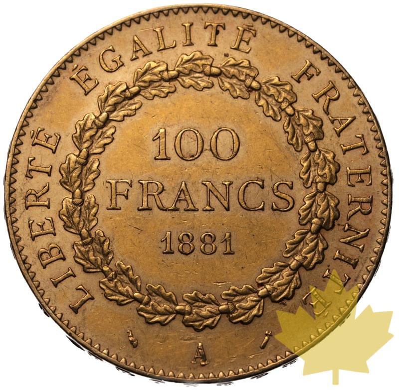 FRANCE-1881A-100 FRANCS Troisième République-SUP-FDC  - 20230915120533_FRANCE-1881A-100FRANCS-r.jpeg