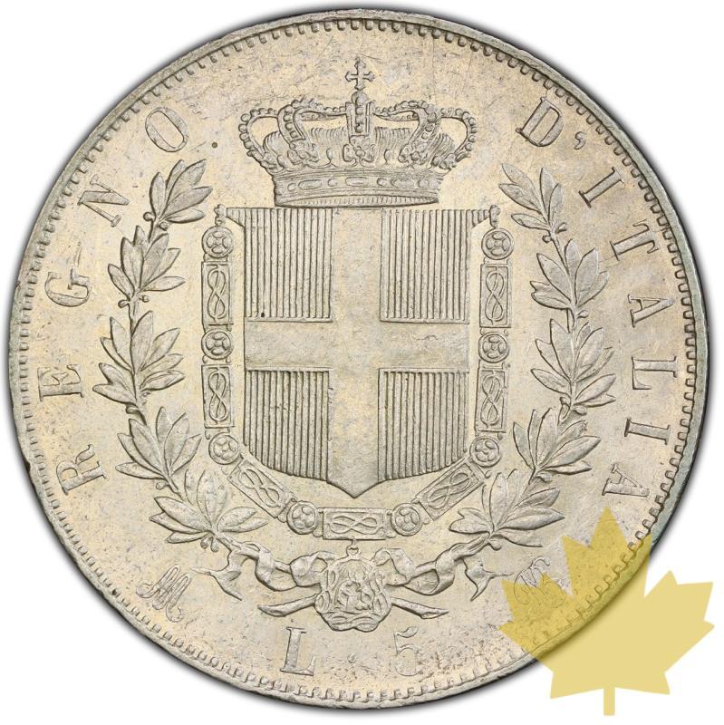 ITALIA-1875-M-5 LIRE-VITTORIO EMANUELE II-PCGS AU58 - 20231005105510_ITALIE-1875-M-5LIRE-r.jpeg