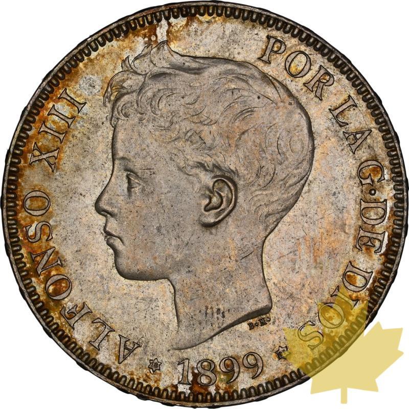 ESPAGNE-1899-5 PESETAS-ALPHONSE XIII-NGC MS63 - 20231012134713_ESPAGNE-1899-5PESETAS-a.jpeg