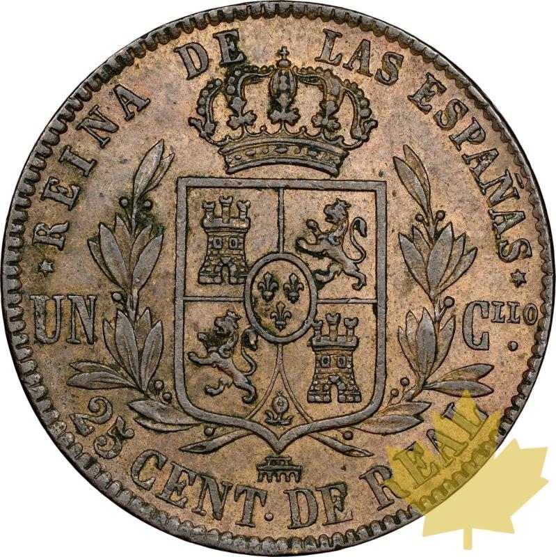 SPAGNA-1863-25 CENTIMOS-ISABEL II-NGC AU58BN - 20231103113114_Espagne-1863-25cent-r.jpeg