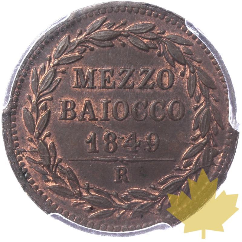 ITALIA-1849-R-1/2 BAIOCCO-PIO IX-PCGS MS64RB - 20240116165239_papal-states-1849-R-12BAI-r.jpeg