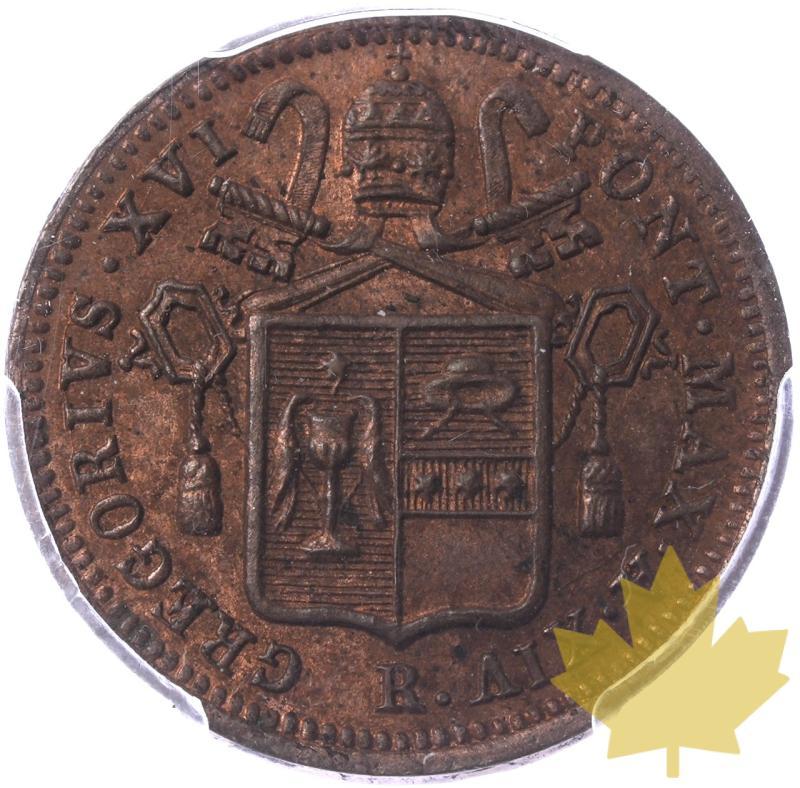 ITALIA-1844-R-1/2 BAIOCCO-GREGORY XVI-PCGS MS63RB - 20240116165616_papal-states-1844-R-12BAI-a.jpeg