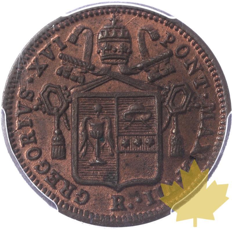 ITALIA-1837-R-1/2 BAIOCCO-GREGORIO XVI-PCGS MS64RB - 20240116170431_papal-states-1837-R-12BAI-a.jpeg