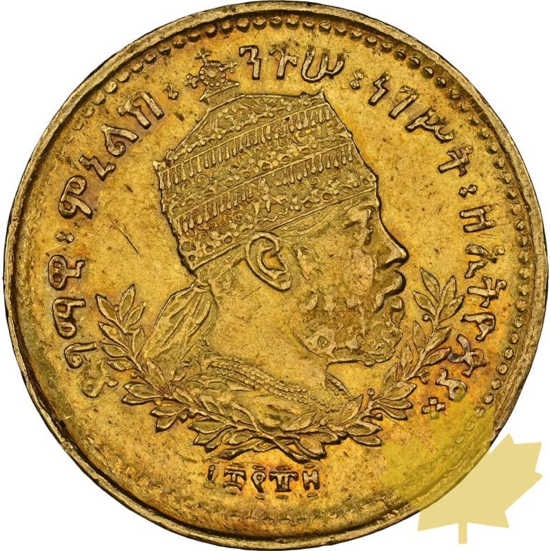 ETHIOPIA-1889-1/4 Werk-MENELIK II-NGC AU55 - 20240117092422_ETHIOPIE-1889-14BIRR-a.jpeg