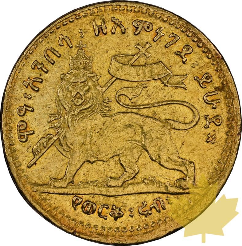 ETHIOPIA-1889-1/4 Werk-MENELIK II-NGC AU55 - 20240117092422_ETHIOPIE-1889-14BIRR-r.jpeg