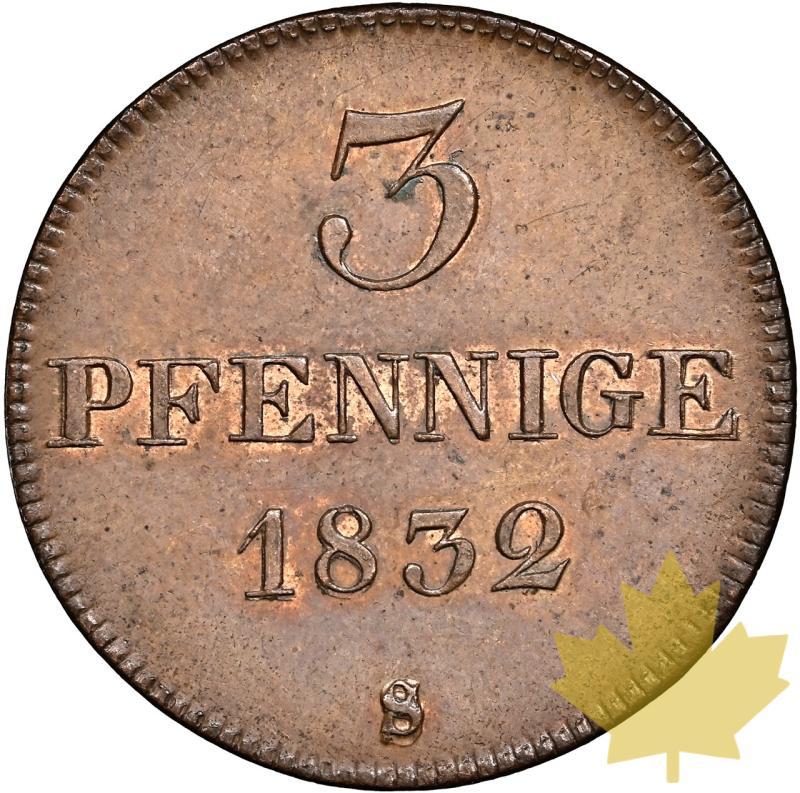 GERMANIA-1832-3 Pfenninge-FREDERIC-AUGUSTE I-NGC MS64BN - 20240117095338_ALLEMAGNE-1832-3PFEN-a.jpeg