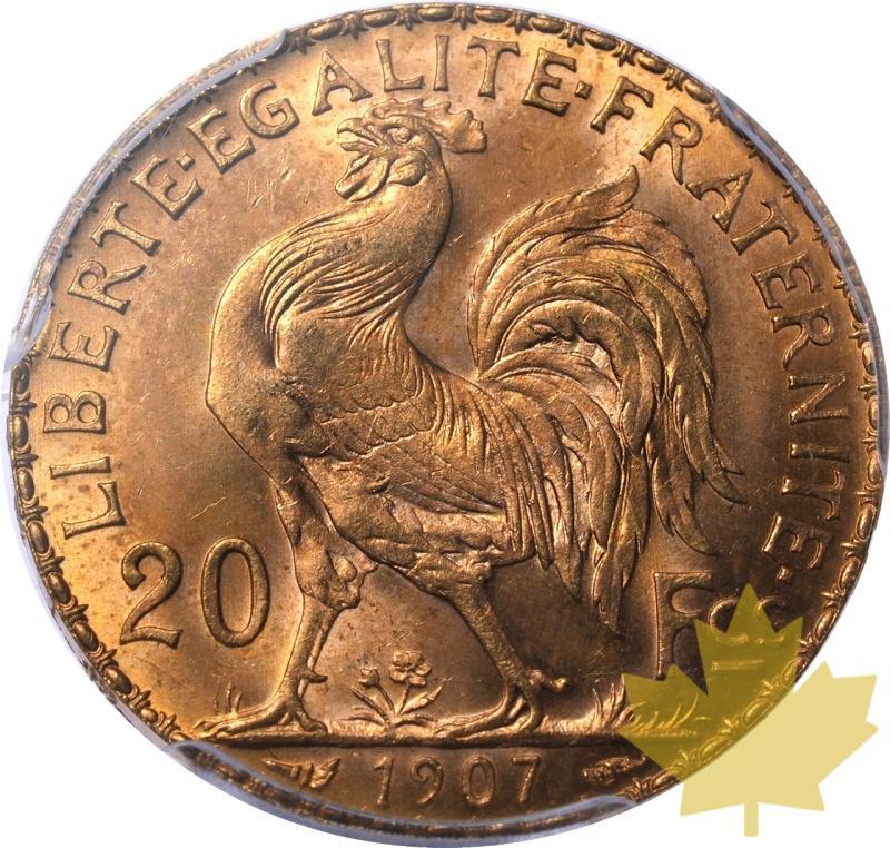 FRANCE-1907-20 FRANCS-COQ-PCGS MS66 - 20240117114702_france-1907-20-francs-r.jpeg