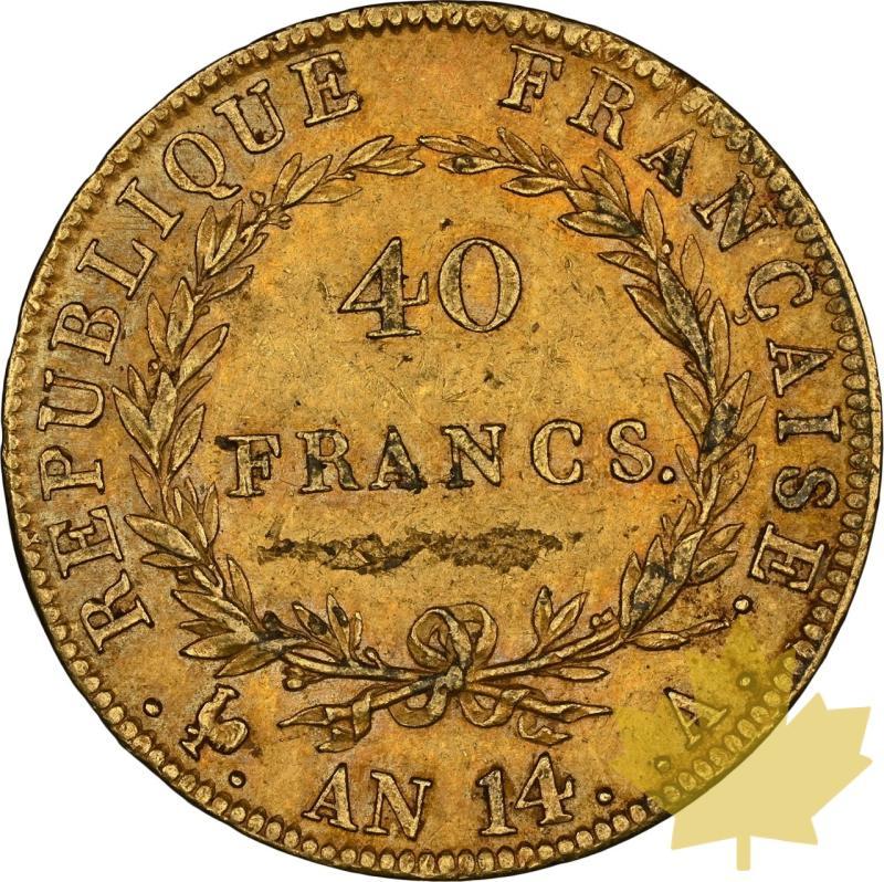 FRANCE-AN 14-A-40 FRANCS-NAPOLEON I-NGC AU53 - 20240117115529_FRANCE-AN14-A-40FRANCS-r.jpeg