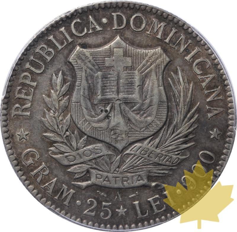 REPUBBLICA DOMINICANA-1891-A-5 FRANCOS-PCGS XF40 - 20240117115921_REPUBLIQUEDOM-1891-5FR-r.jpeg