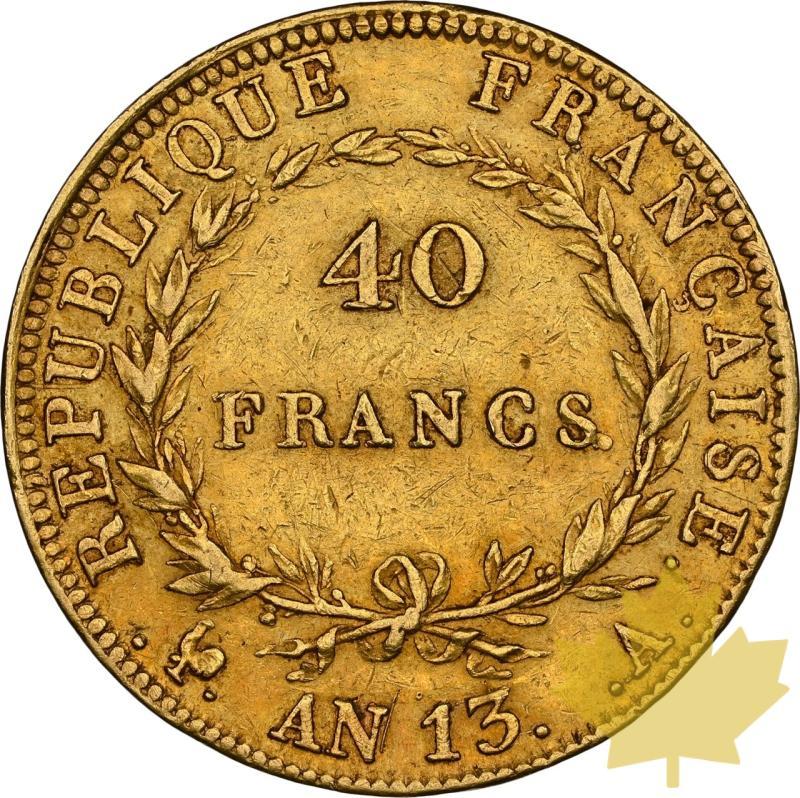 FRANCE-AN 13A-40 FRANCS-NAPOLEON-NGC XF45 - 20240213113438_FRANCE-AN13A-40FRANCS-r.jpeg