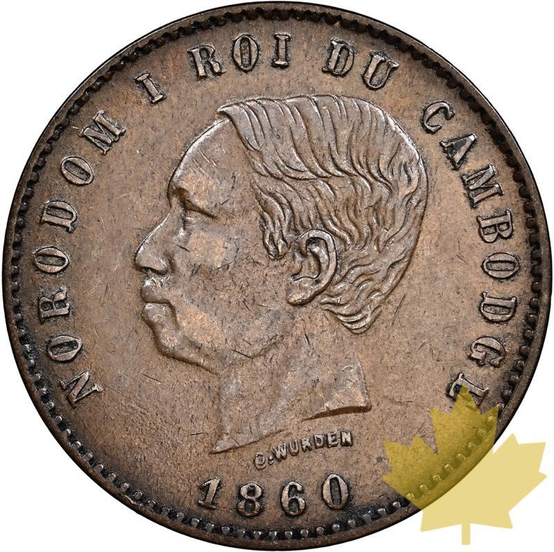 CAMBODGIA-1860-10 CENTIMES-NORODOM I-NGC AU55BN - 20240213140702_CAMBODGE-1860-10CENTIMES-a.jpeg