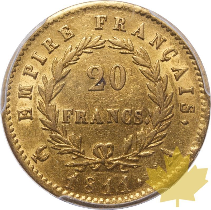 FRANCE-1811-A-20 FRANCS-NAPOLEON I-PCGS AU55 - 20240213163913_FRANCE-1811-A-20FRANCS-r.jpeg