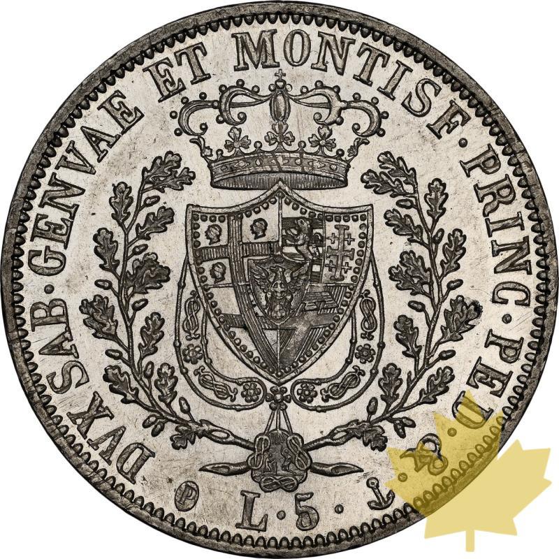ITALIA-1828-5 LIRE-Carlo Felice-Genova-NGC MS61 - 20240312161439_ITALIE-1828-5LIRE-r.jpeg