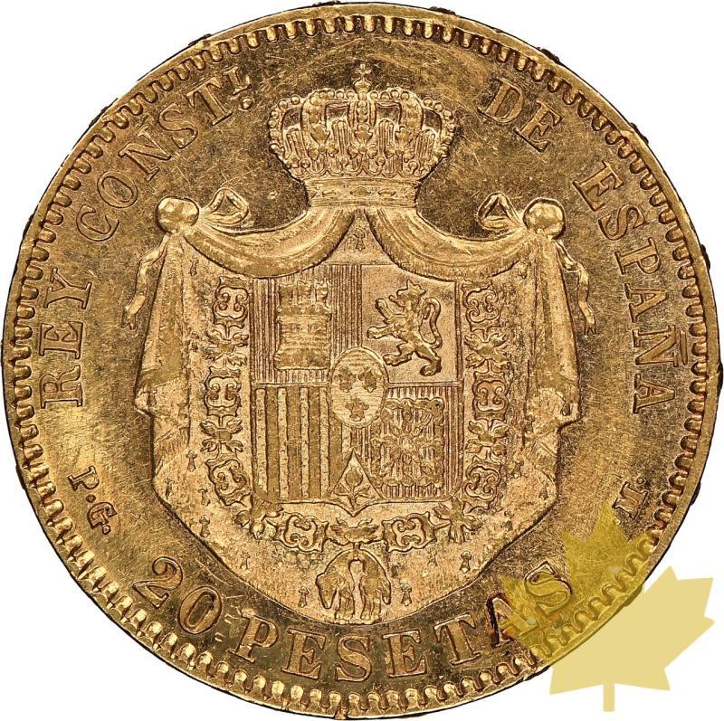 ESPAGNE-1892-20 PESETAS-ALPHONSE XIII-NGC AU55 - 20240405162952_ESPAGNE-1892-20PESETAS-r.jpeg