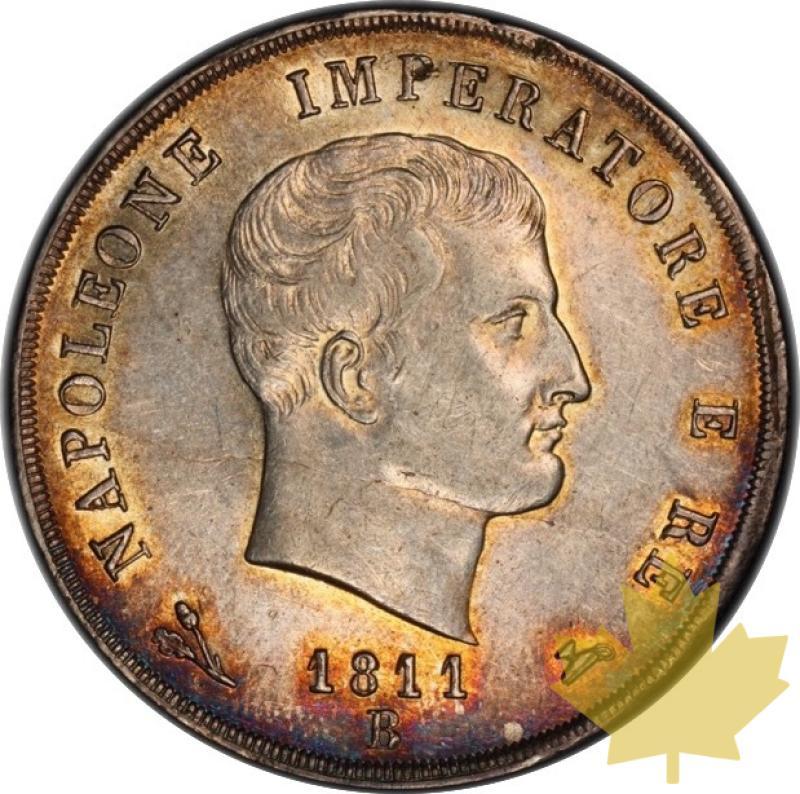 ITALIA-1811-B-5 LIRE-NAPOLEON I-PCGS AU55 - 20240408144245_ITALIE-1811-B-5LIRE-A.jpg