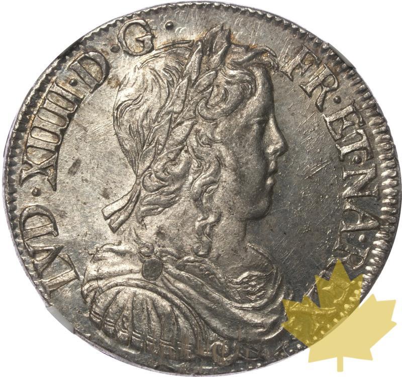 FRANCE-1651H-1/2 ECU-LOUIS XIV-NGC MS63 - 20240514133807_FRANCE-1651H-12ECU-a.jpeg