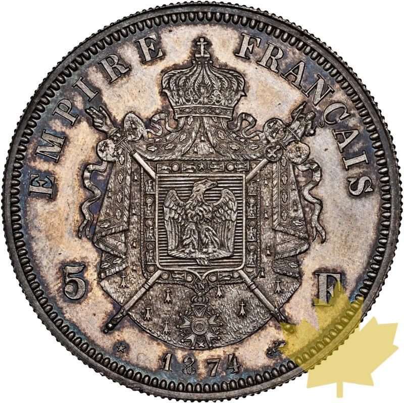 FRANCE-1874-5 FRANCS-NAPOLEON IV-NGC MS62 - 20240705160208_FRANCE-1874-5FRANCS-r.jpeg