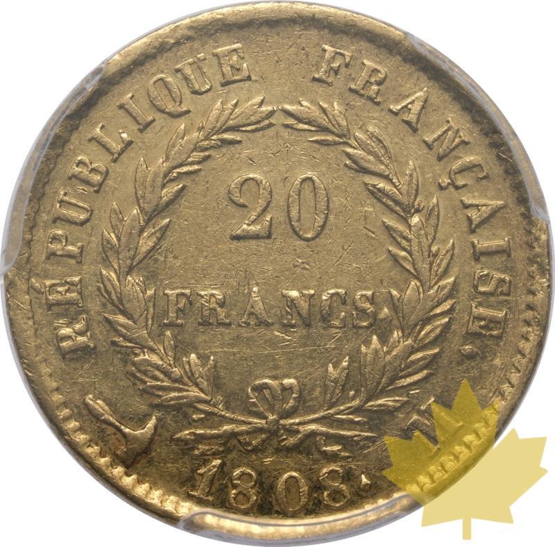 FRANCE-1808-M-20 FRANCS-NAPOLEON-PCGS AU53 - 20240708110847_FRANCE-1808-M-20FRANCS-r.jpeg
