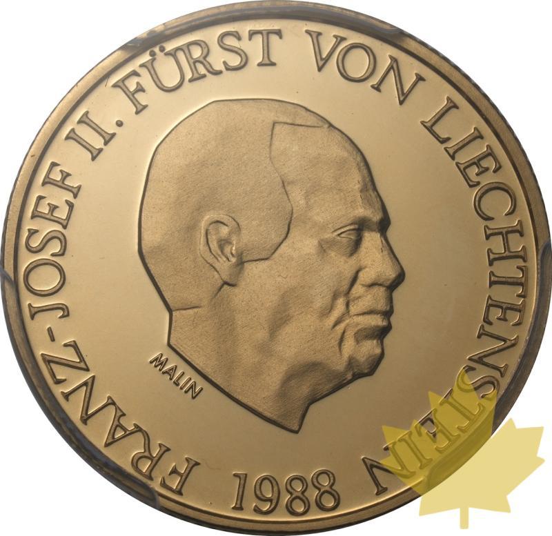 LIECHTENSTEIN-1988-50 FRANCS-FRANCOIS JOSEPH II-PCGS PR70DCAM - 20240708115822_LIECHTENSTEIN-1988-50FR-a.jpeg