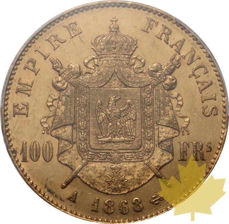 FRANCE-1868-A-100 FRANCS-NAPOLEON III-PCGS AU58 - 20240708141808_FRANCE-1868-A-100FR-r.jpeg