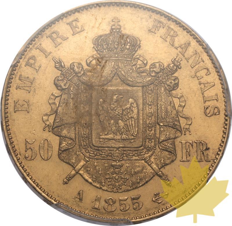 FRANCE-1855-A-50 FRANCS-NAPOLEON III-PCGS MS63 - 20241010103956_FRANCE-1885-A-50FRANCS-r.jpeg