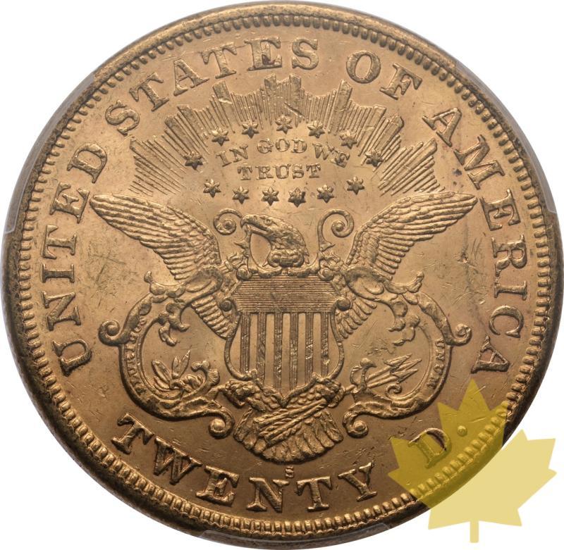 STATI UNITI-1873-S-20 DOLLARS-PCGS MS61 - 20241010164409_ETATSUNIS-1873-S-20DOLL-R.jpeg