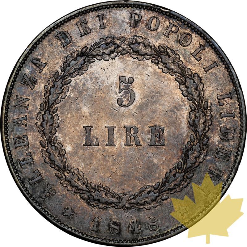 ITALIA-1848-5 LIRE-RÉPUBLIQUE DE VENISE-NGC AU55 - 20241129144657_ITALIE-1848-5LIRE-RePUB-r.jpeg