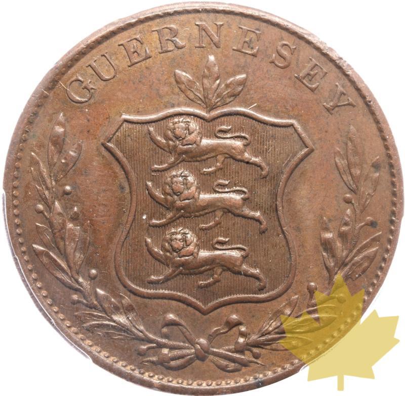 GREAT BRITAIN-GUERNSEY-1834-8 DOUBLES-GUILLAUME IV-PCGS MS62BN - 20241202102410_ROYAUMEUNI-1834-8DOUBLES-a.jpeg