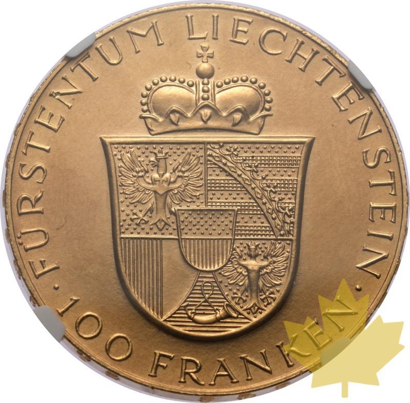 LIECHTENSTEIN-1952-100 FRANKEN-FRANCOIS JOSEPH II-NGC MS64 - 20241205132141_LIECHTENSTEIN-1952-100FRAN-r.jpeg