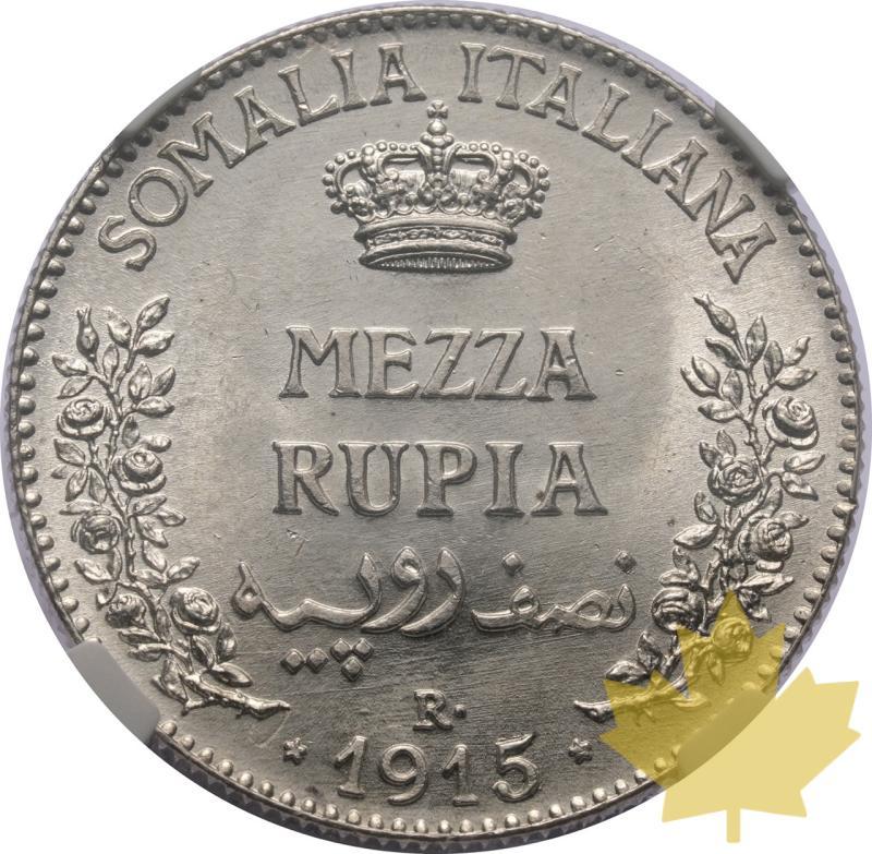 SOMALIA ITALIANA-1915-R-1/2 ROUPIE-VITTORIO EMANUE III-NGC MS64 - 20241205133145_SOMALIE-1915-R-12ROU-r.jpeg