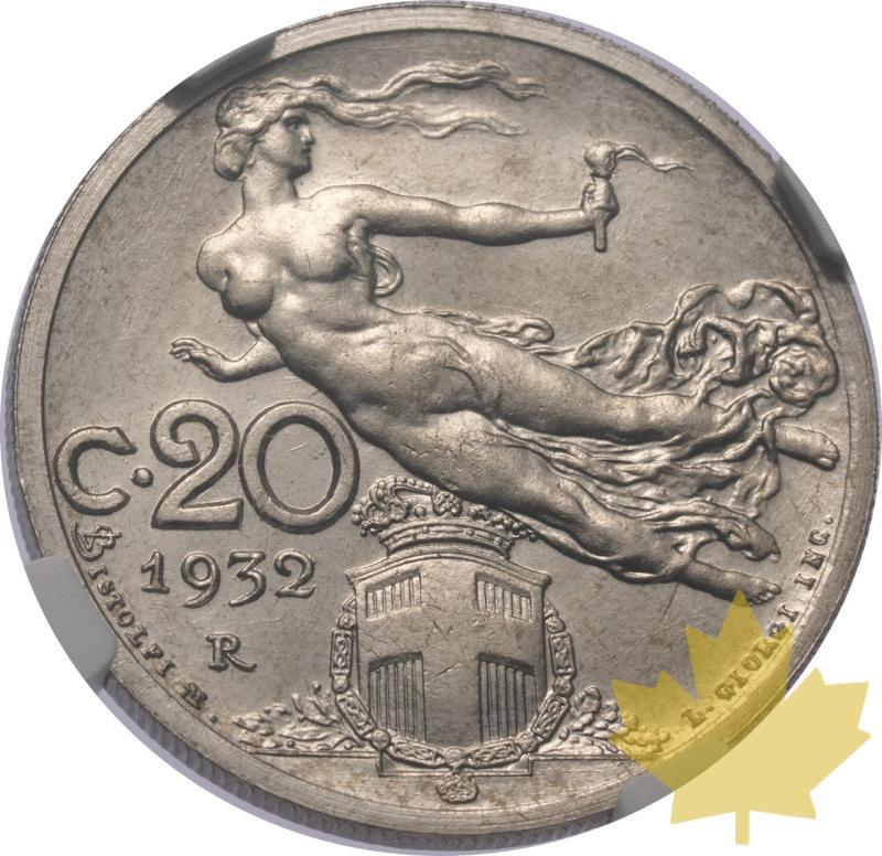 ITALIA-1932R-20 CENTESIMI-VITTORIO EMANUELE III-NGC MS66 - 20241205133548_ITALIE-1932R-20CENT-r.jpeg