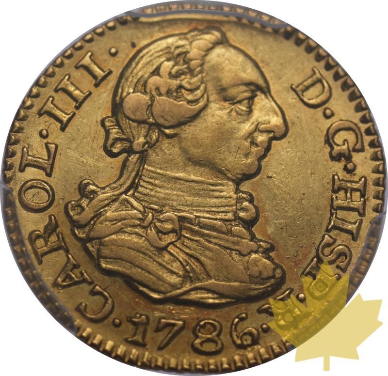 SPAGNA-1786-M DV-1/2 ESCUDO-CARLOS III-PCGS AU58 - 20250114085334_ESPAGNE-1786-MDV-12ESCUDO-a.jpeg