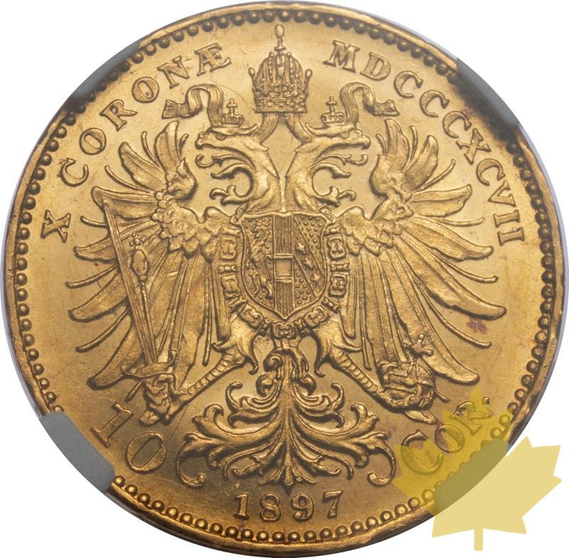 AUTRICHE-1897-10 CORONA-FRANCIS JOSEPH I-NGC MS61 - 20250218092210_AUSTRIA-1897-10CORONA-r.jpeg