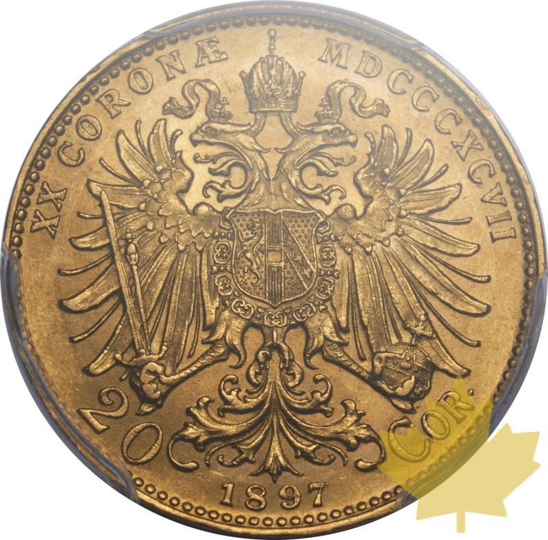 AUSTRIA-1897-20 CORONA-FRANCIS JOSEPH I-PCGS AU58 - 20250218101716_AUSTRIA-1897-20CORONA-r.jpeg