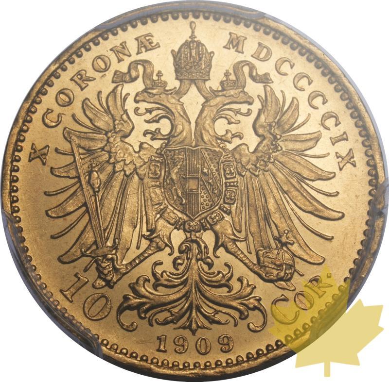 AUSTRIA-1909-10 CORONA-FRANCIS JOSEPH I-PCGS MS62 - 20250218103029_AUSTRIA-1909-10CORONA-r.jpeg