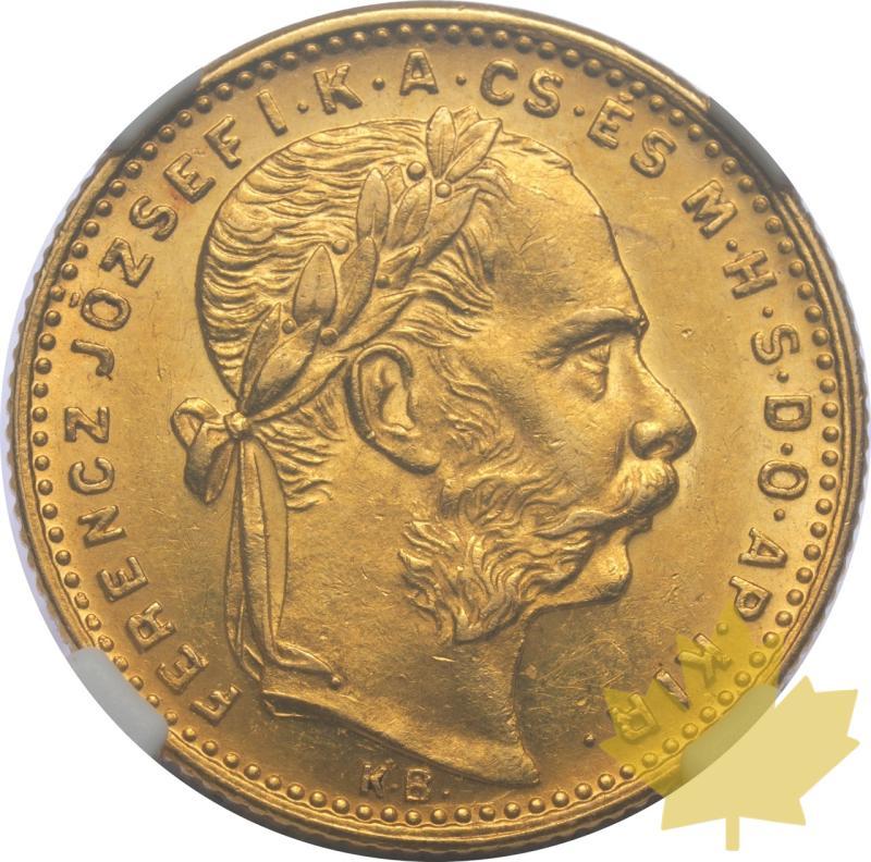 HONGRIE-1882-KB- 8 Forint - 20 Francs-FRANCIS JOSEPH I-NGC MS61 - 20250218122433_HUNGARY-1882-KB-20FRANCS-a.jpeg