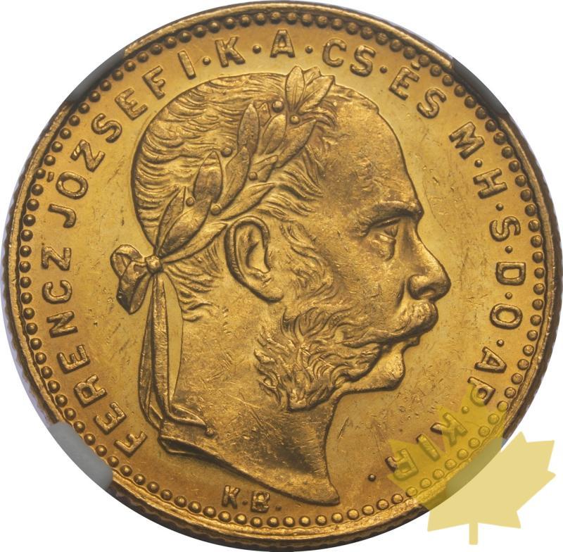 HUNGARY-1884-KB-8 forints-FRANCIS JOSEPH I-NGC MS62 - 20250218123542_HUNGARY-1884-KB-20FRANCS-a.jpeg