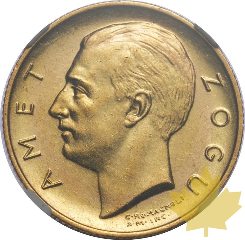 ALBANIA-1927-R-20 FRANGA-ZOG I-NGC AU58 - 20250218143558_albania-1927-r-20-franga-a.jpeg
