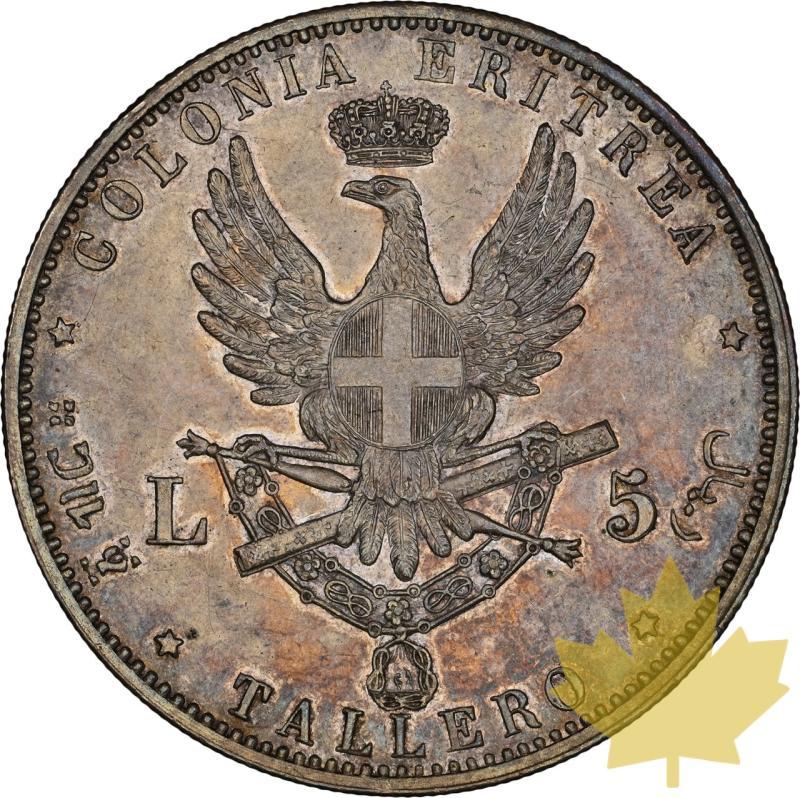 ÉRYTHREE ITALIENNE-1891-5 LIRE-HUMBERT I-NGC MS62 - 20250324163020_ERITREAITALIANA-1891-5LIRE-r.jpeg