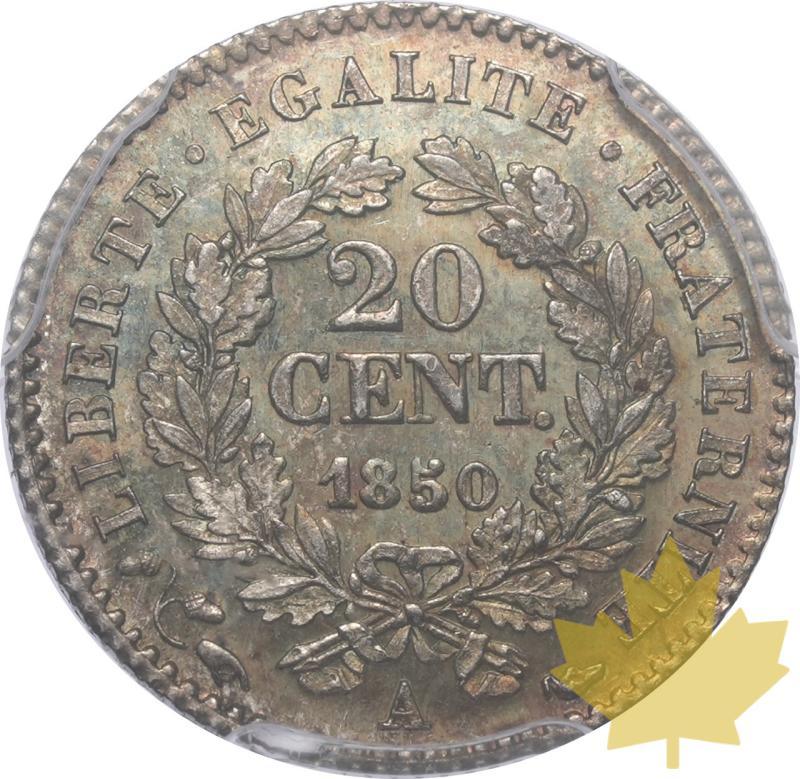 FRANCE-1850-A-20 CENTIMES-PCGS MS65 - 20250324172001_FRANCE-1850-A-20CENT-r.jpeg