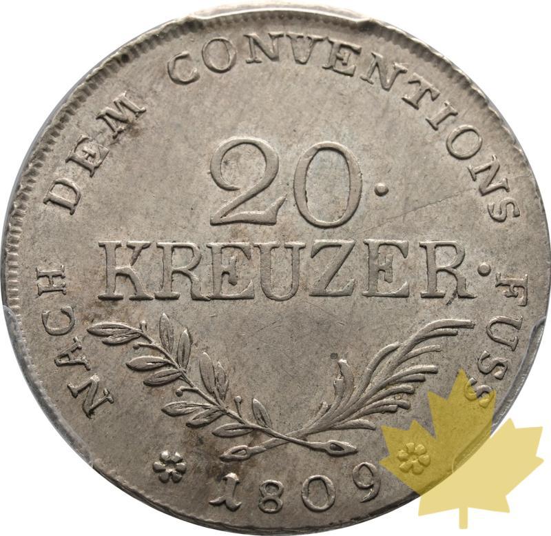 AUSTRIA-1809-20 KREUZER-Insurrection Issue Tirolo-PCGS AU53 - 20250325100841_AUSTRIA-1809-20KREUZER-r.jpeg