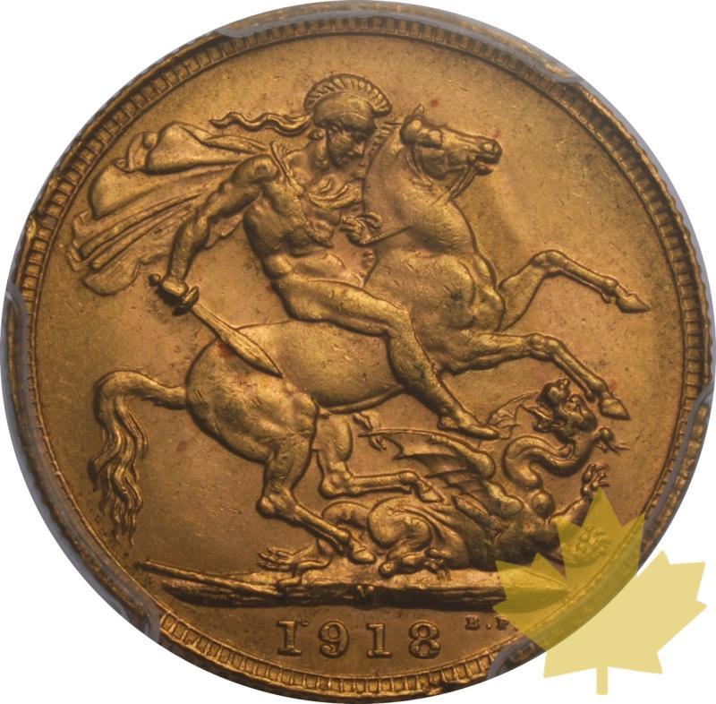 AUSTRALIA-1918 M-SOVEREIGN-GEORGE V 1910-1936-PCGS MS62 - 20250526150126_1918M-SOVEREIGN-GEORGEV-r.jpeg