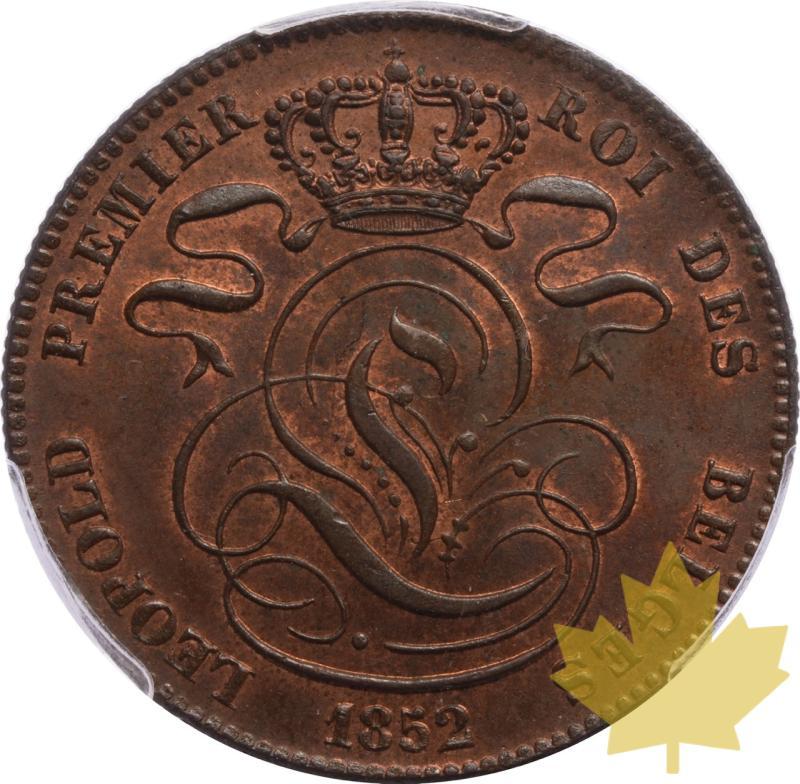 BELGIO-1852-5 CENTIMES-LEOPOLD I-PCGS MS64 RB - 20250526151925_1852-5CENTIMES-LEOPOLDI-a.jpeg