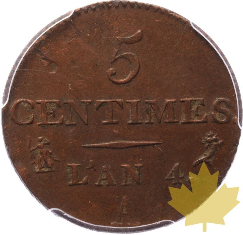 FRANCE-AN 4 PARIS-5 CENTIMES PETIT MODULE-PCGS AU55 - 20250527145212_FRANCE-PARIS-5CENTIMES-r.jpeg